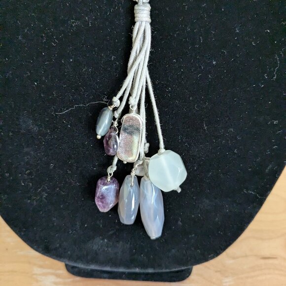 Crystal Smooth Rock Dangle Necklace Cottagecore Farmhouse Fairy Boho Hippie - Picture 4 of 6